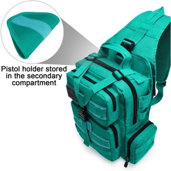 Tactical EDC Sling Bag Backpack with Pistol Holster Military Shoulder Backpack - Picture 4 of 13